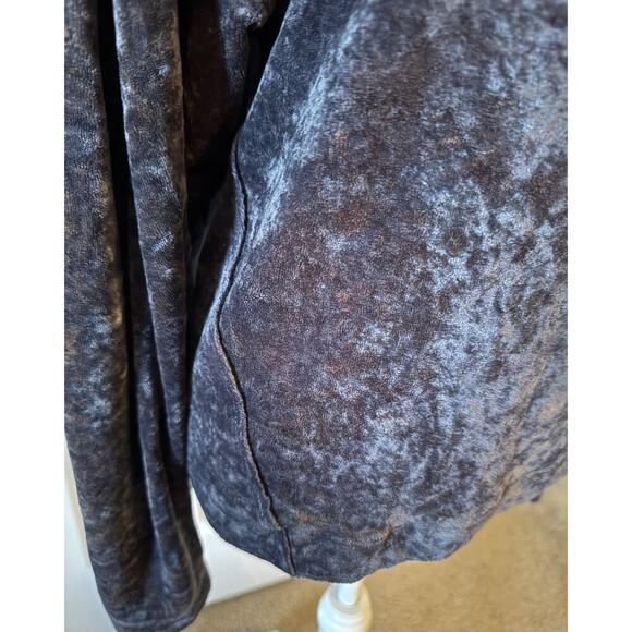 We the Free People Shirt Women Gray Oversized Velour Top Long-Sleeve Size S - Picture 6 of 9